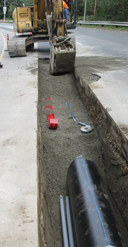 Water mains under repair- Ocean Boulevard Project